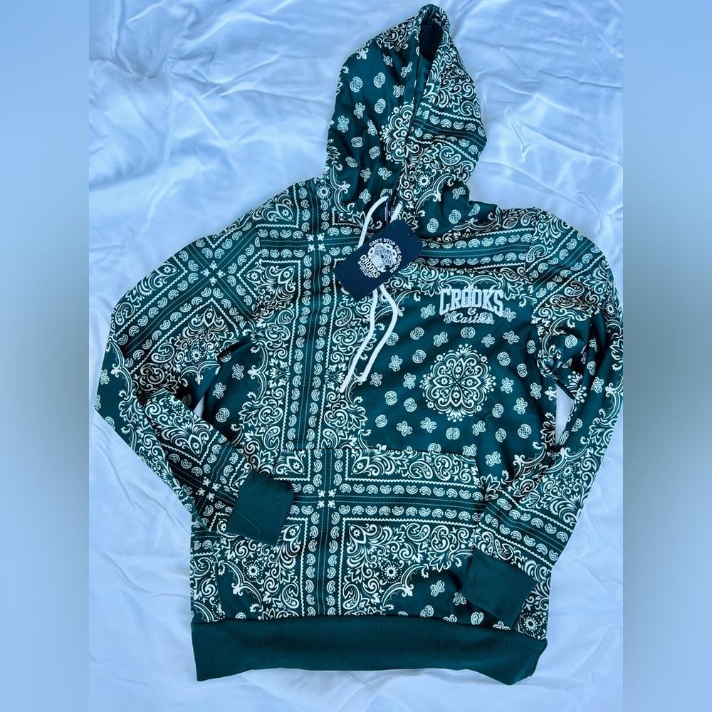 Crooks & Castles Teal Paisley Men's Hoodie